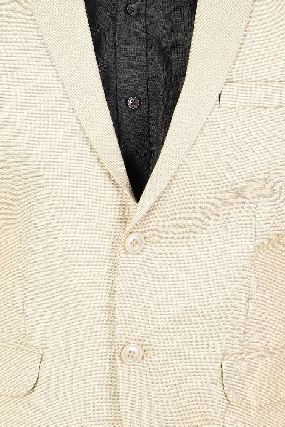 Polyester Cotton Plain Beige Blazer