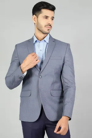 Polyester Cotton Plain Blue Blazer