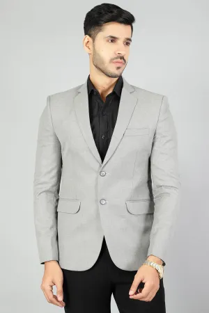 Polyester Cotton Plain Grey Blazer