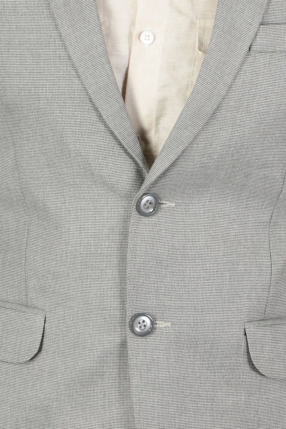 Polyester Cotton Plain Grey Blazer
