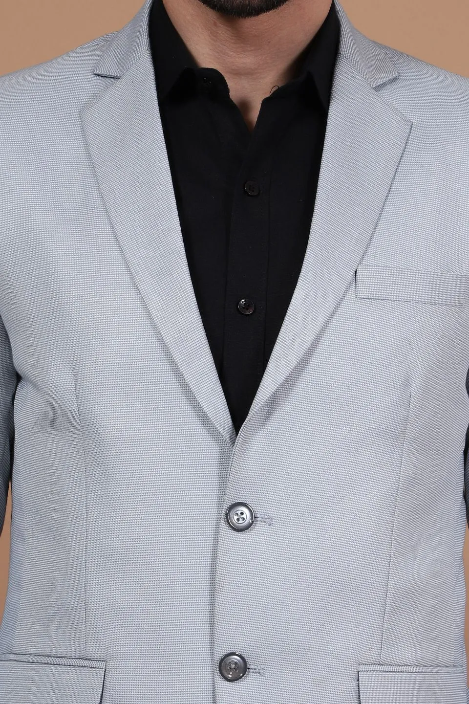 Polyester Cotton Silver Blazer