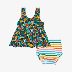 Posh Peanut Rio V-Neck Tank Top Peplum & Bloomer Set