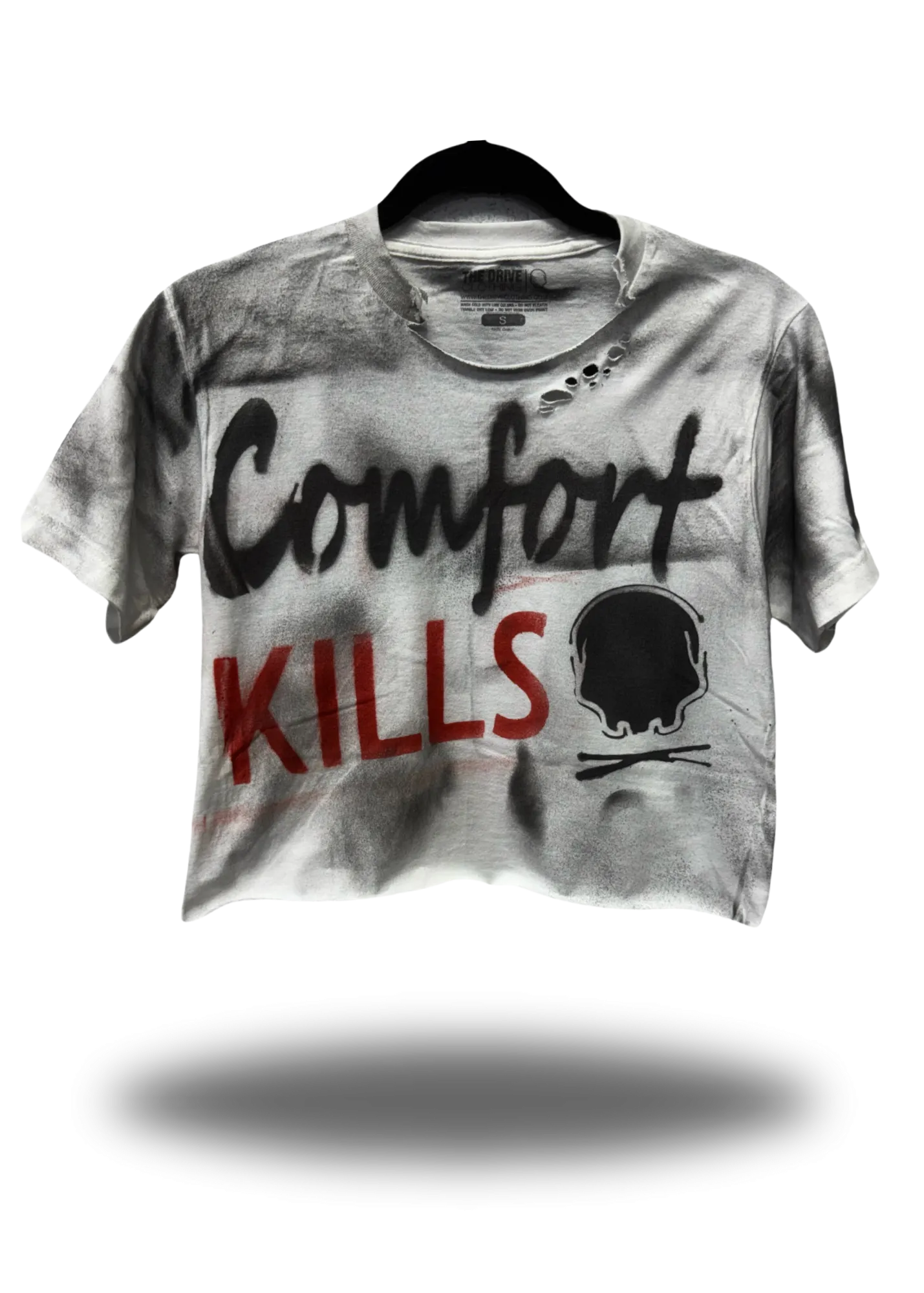 PUNK ROAD RASH COMFORT KILLS WHITE CROP TOP - 1.0