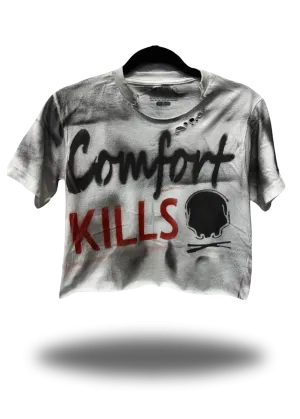 PUNK ROAD RASH COMFORT KILLS WHITE CROP TOP - 1.0