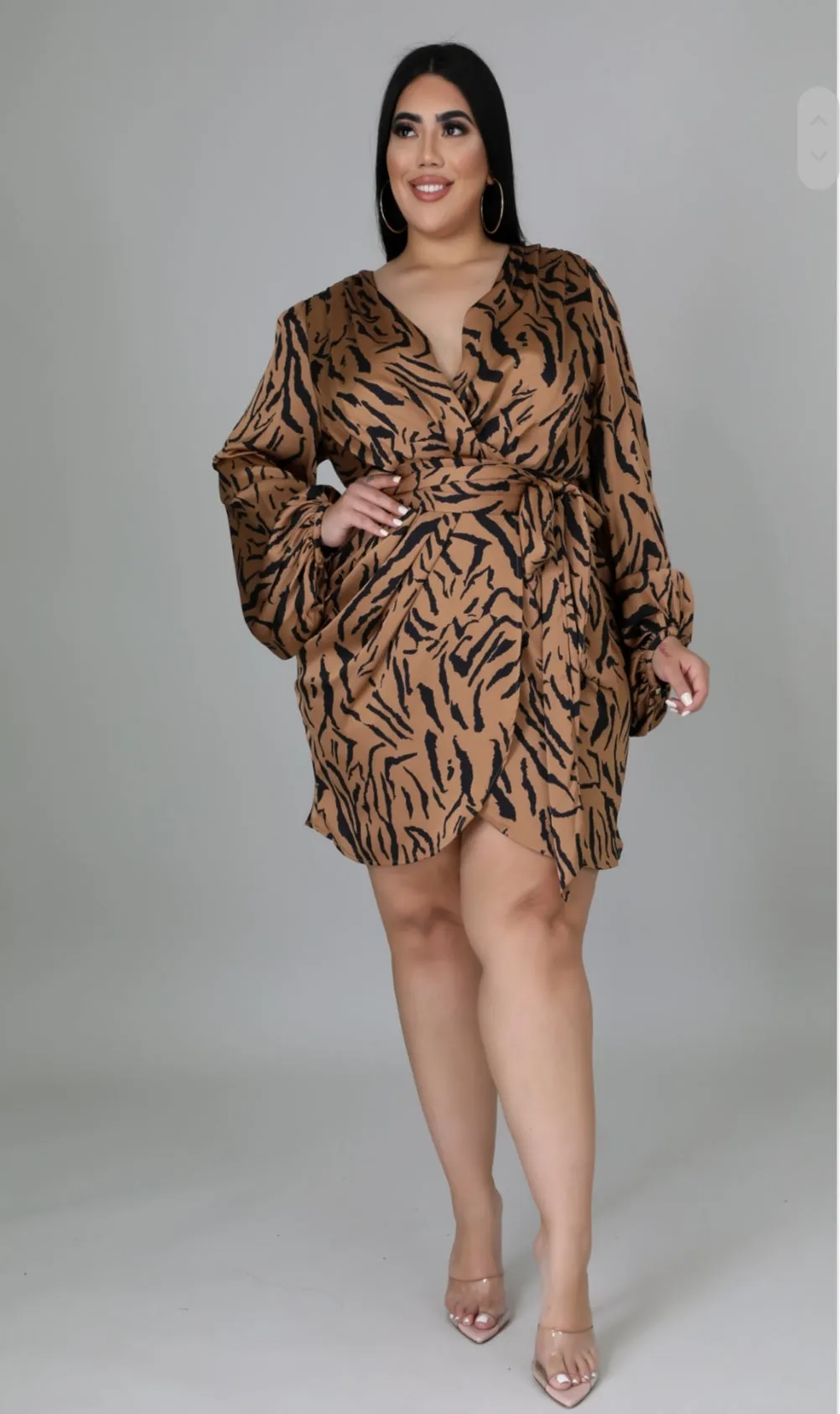"WILD THANG" (PLUS SIZE) WRAP DRESS