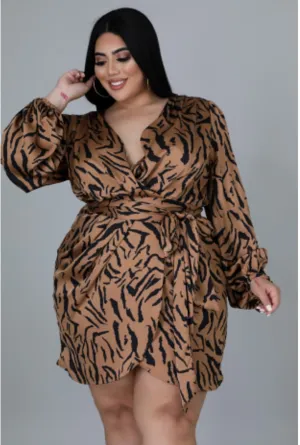 "WILD THANG" (PLUS SIZE) WRAP DRESS