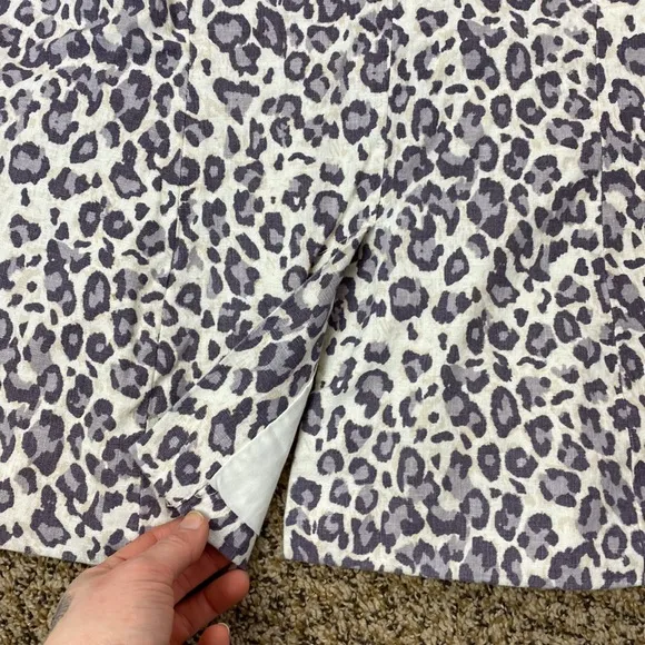 Rachel Zoe Leopard Print Linen Blend Blazer