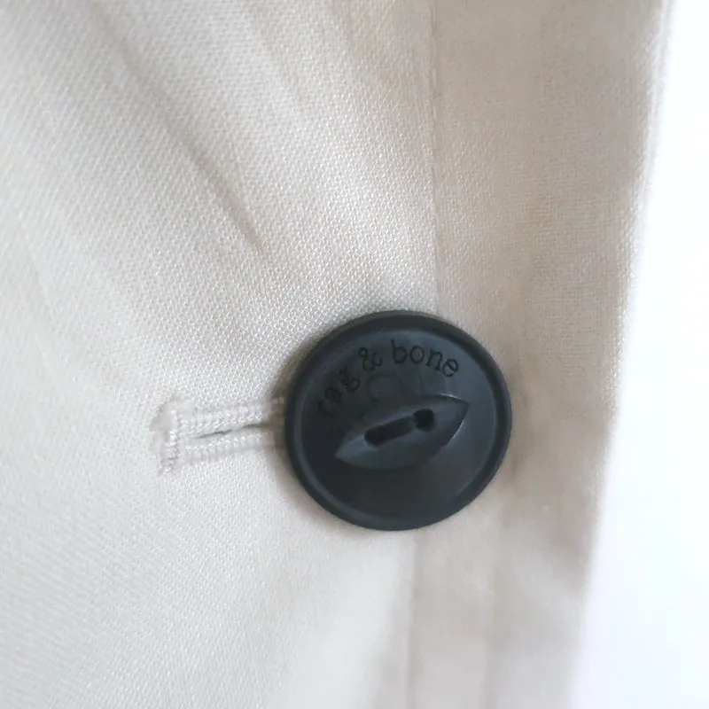 Rag & Bone Margot Blazer Ecru Stretch Linen Size 2 One-Button Jacket