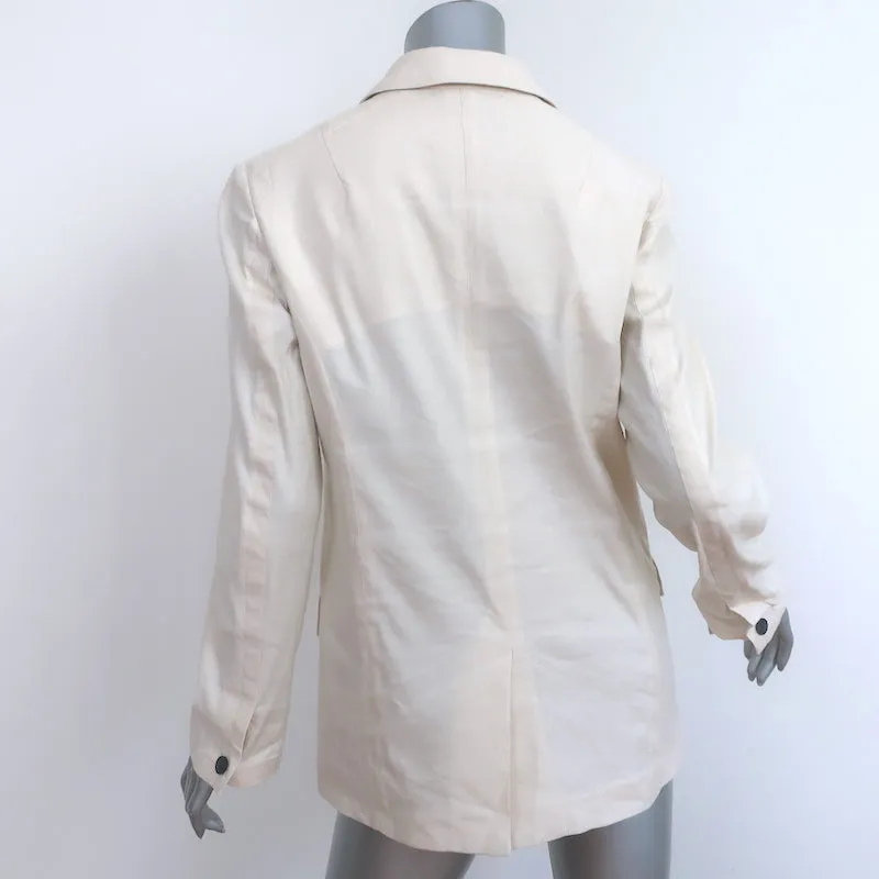 Rag & Bone Margot Blazer Ecru Stretch Linen Size 2 One-Button Jacket
