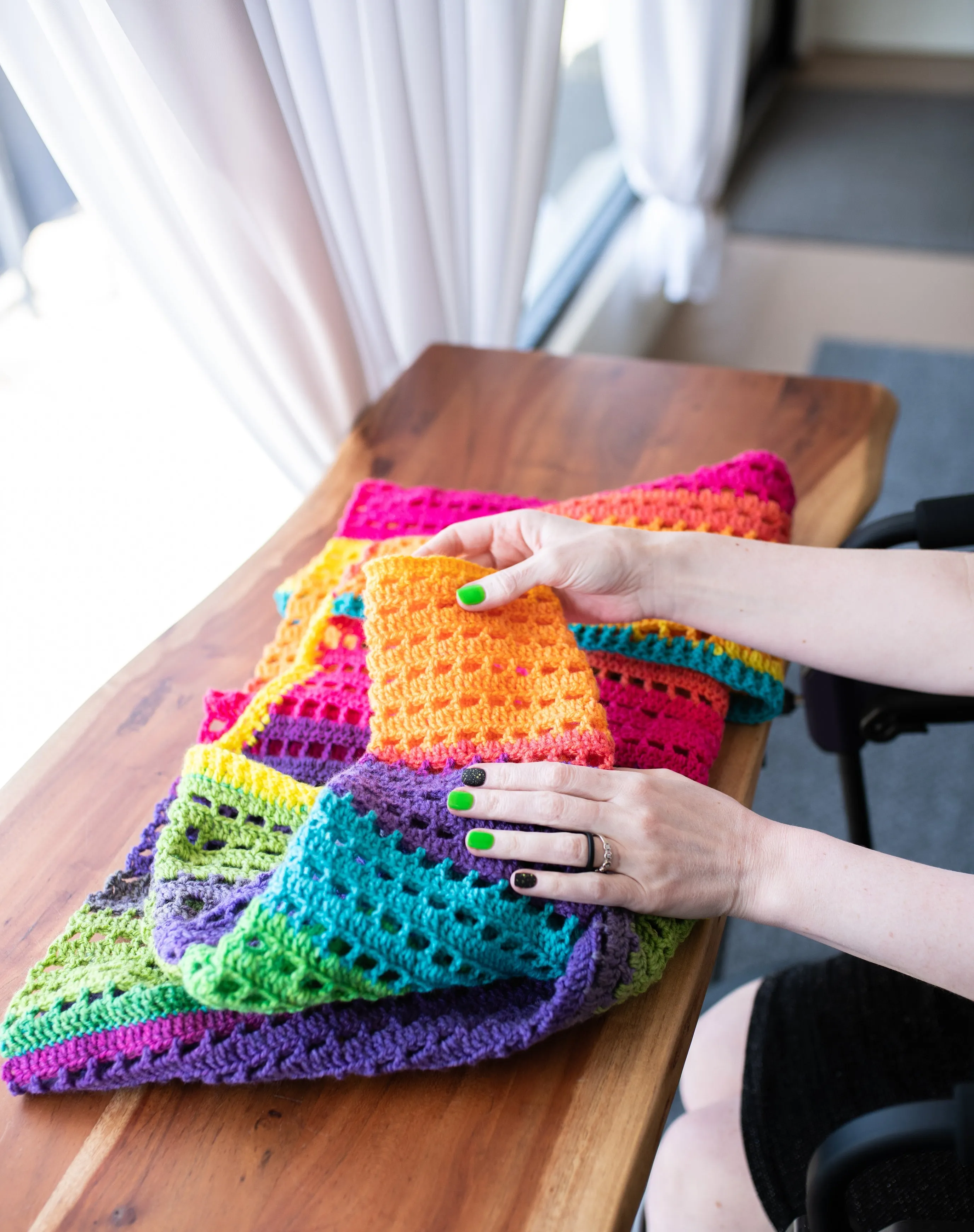 Rainbow Squares Cardigan Crochet Pattern