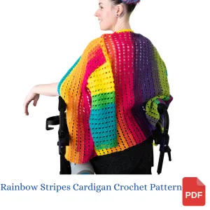 Rainbow Squares Cardigan Crochet Pattern