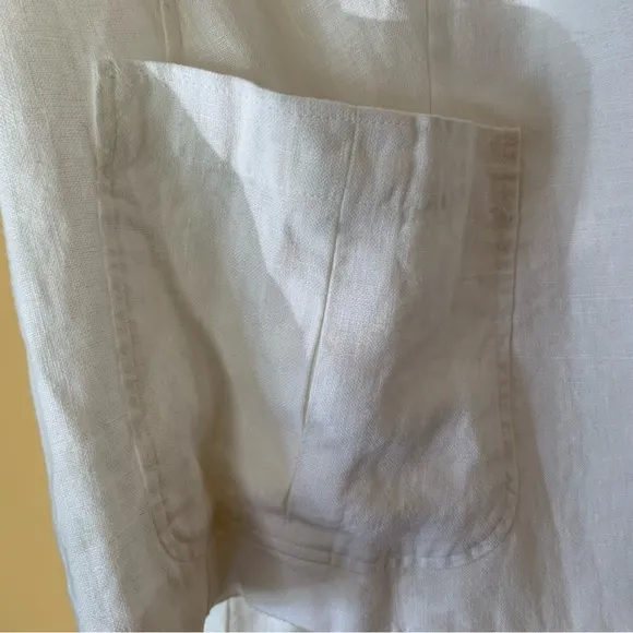 Ralph Lauren/ Lauren Ralph Lauren White 100% Pure Linen Blazer Size 20W.