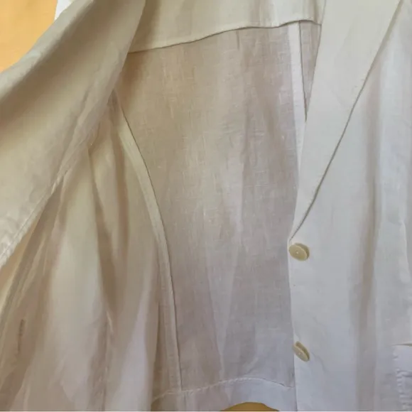 Ralph Lauren/ Lauren Ralph Lauren White 100% Pure Linen Blazer Size 20W.