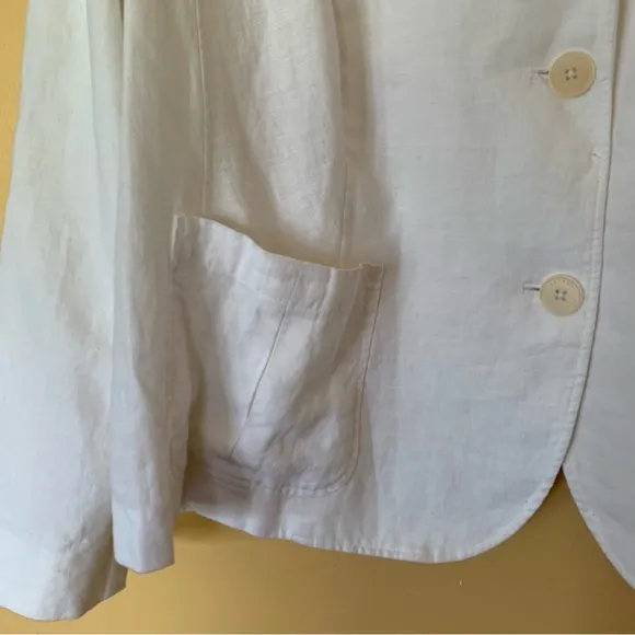 Ralph Lauren/ Lauren Ralph Lauren White 100% Pure Linen Blazer Size 20W.