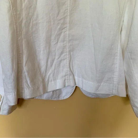 Ralph Lauren/ Lauren Ralph Lauren White 100% Pure Linen Blazer Size 20W.