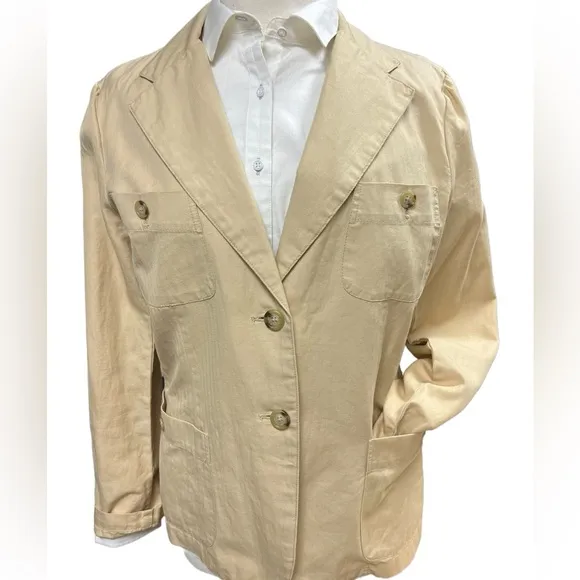 Ralph Lauren Lauren women’s spring summer blazer in cotton linen blend. Newer
