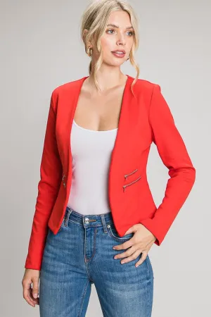 Red Blazer with Zipper
