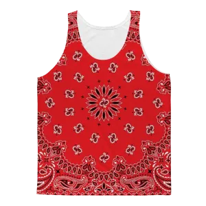 Red Bloods Bandana Black Bandana Adult Tank Top