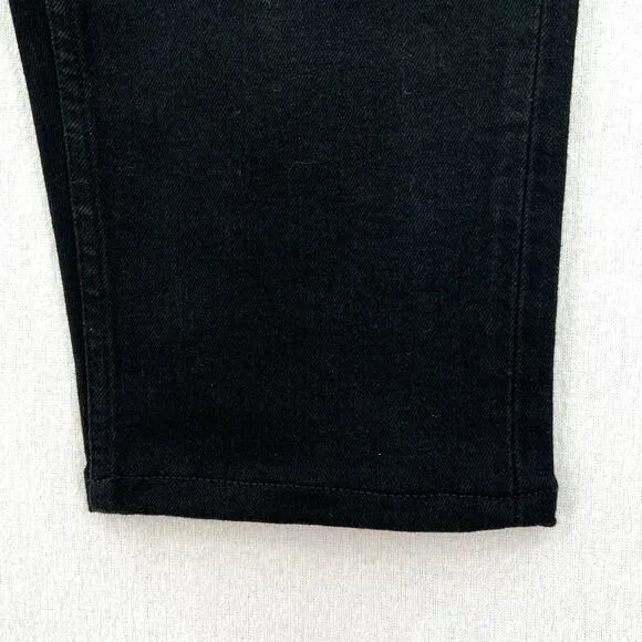 RE/DONE 90s High Rise Cropped Bermuda Shorts Womens 26 Black Altered Clam Digger