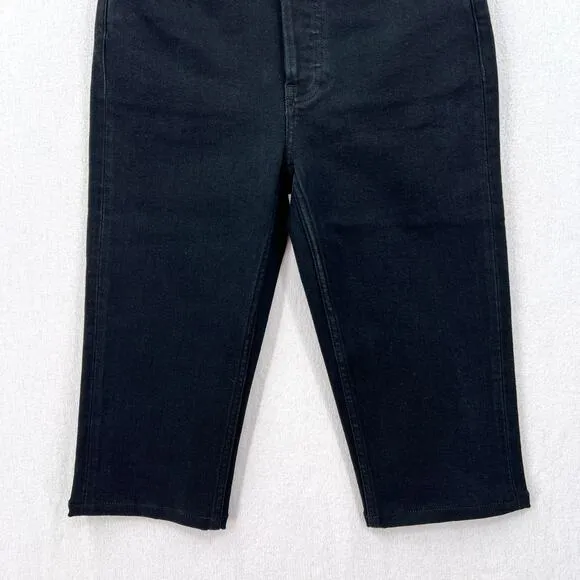 RE/DONE 90s High Rise Cropped Bermuda Shorts Womens 26 Black Altered Clam Digger