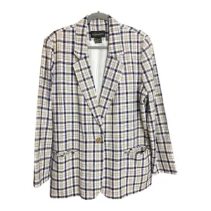 Requirements plaid linen blazer size 16