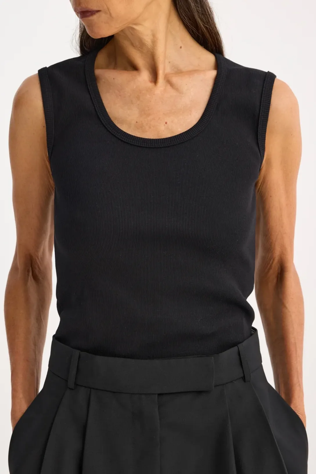 Rib Tank Top | Black