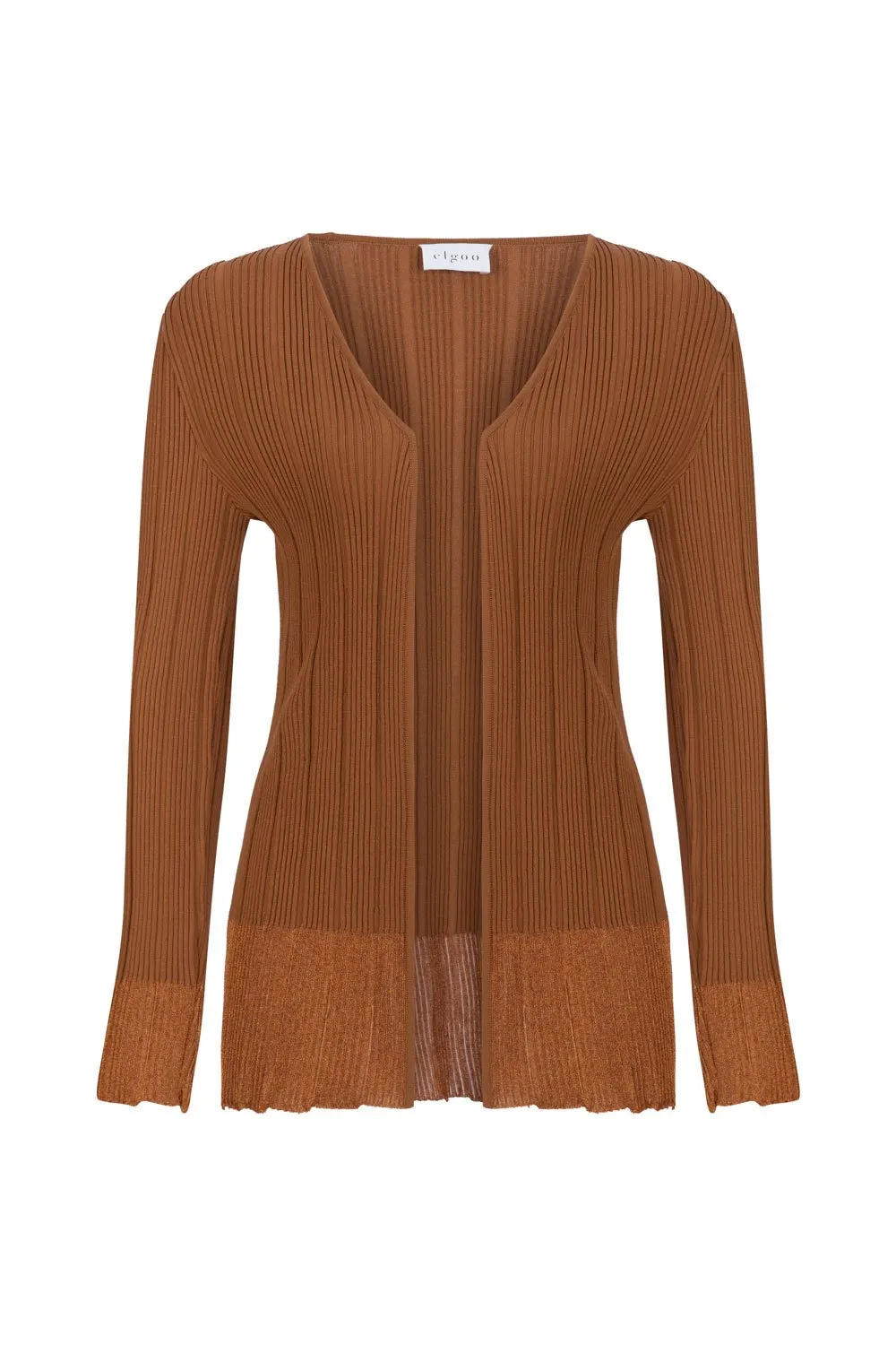 RIBBED CARDIGAN WITH GLITTERED TIPS