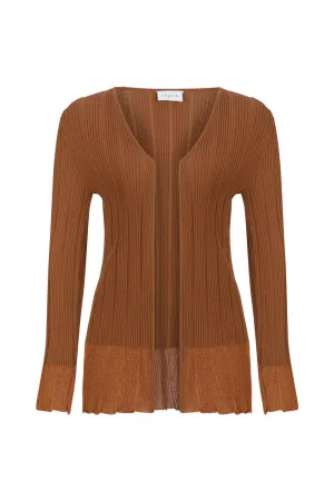 RIBBED CARDIGAN WITH GLITTERED TIPS