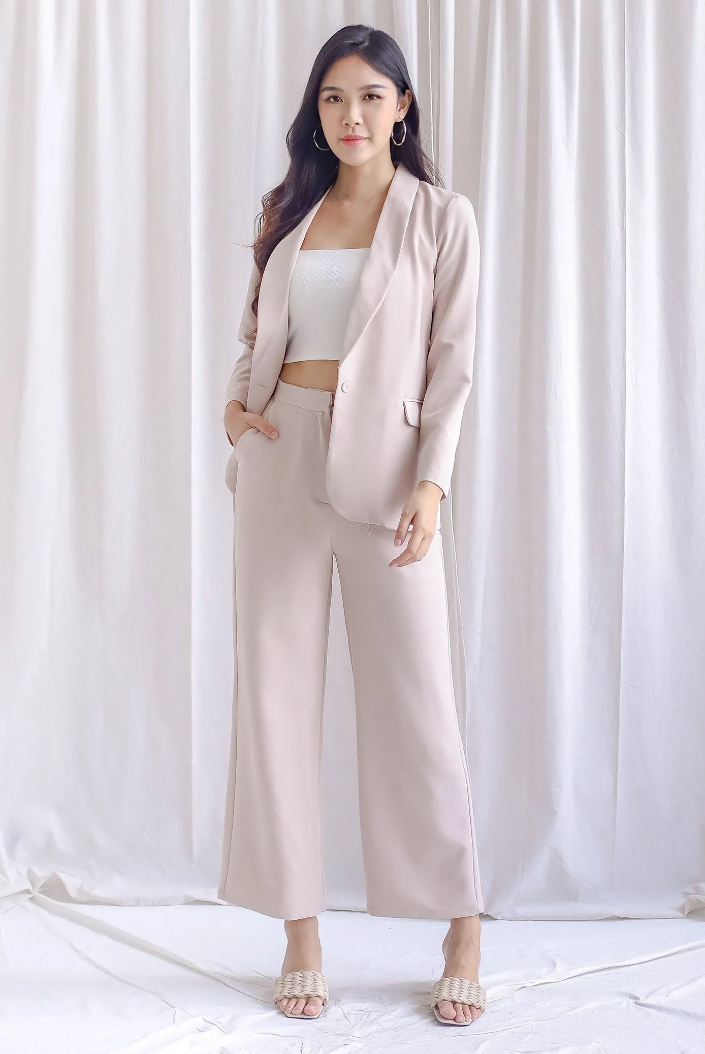 Richard Lapel Blazer In Ecru