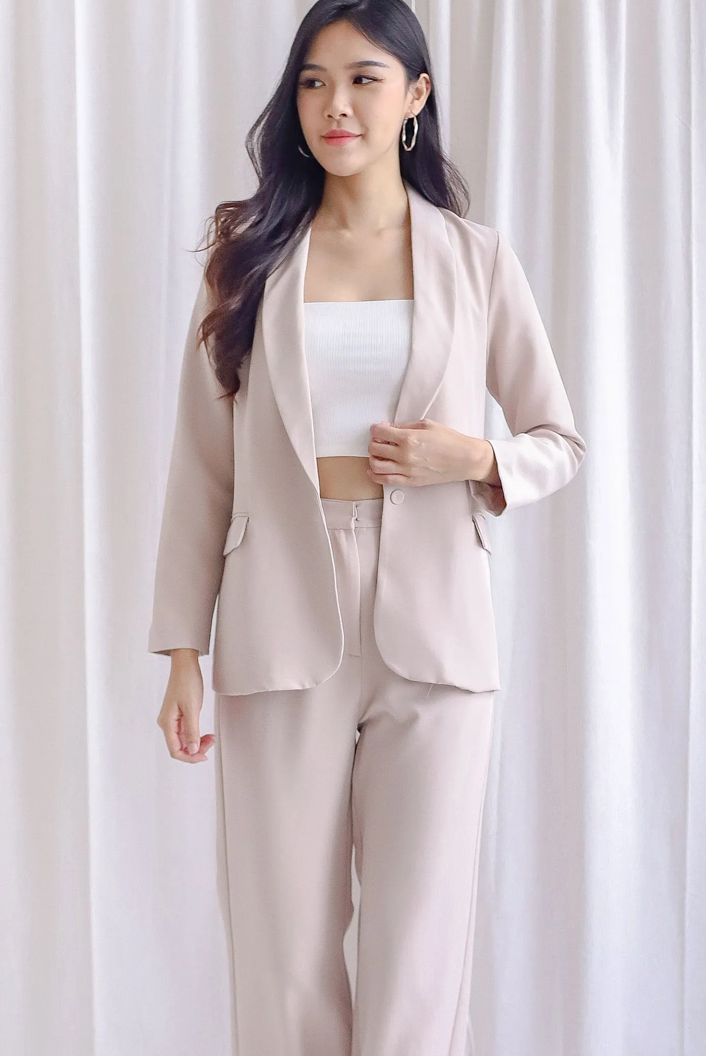 Richard Lapel Blazer In Ecru