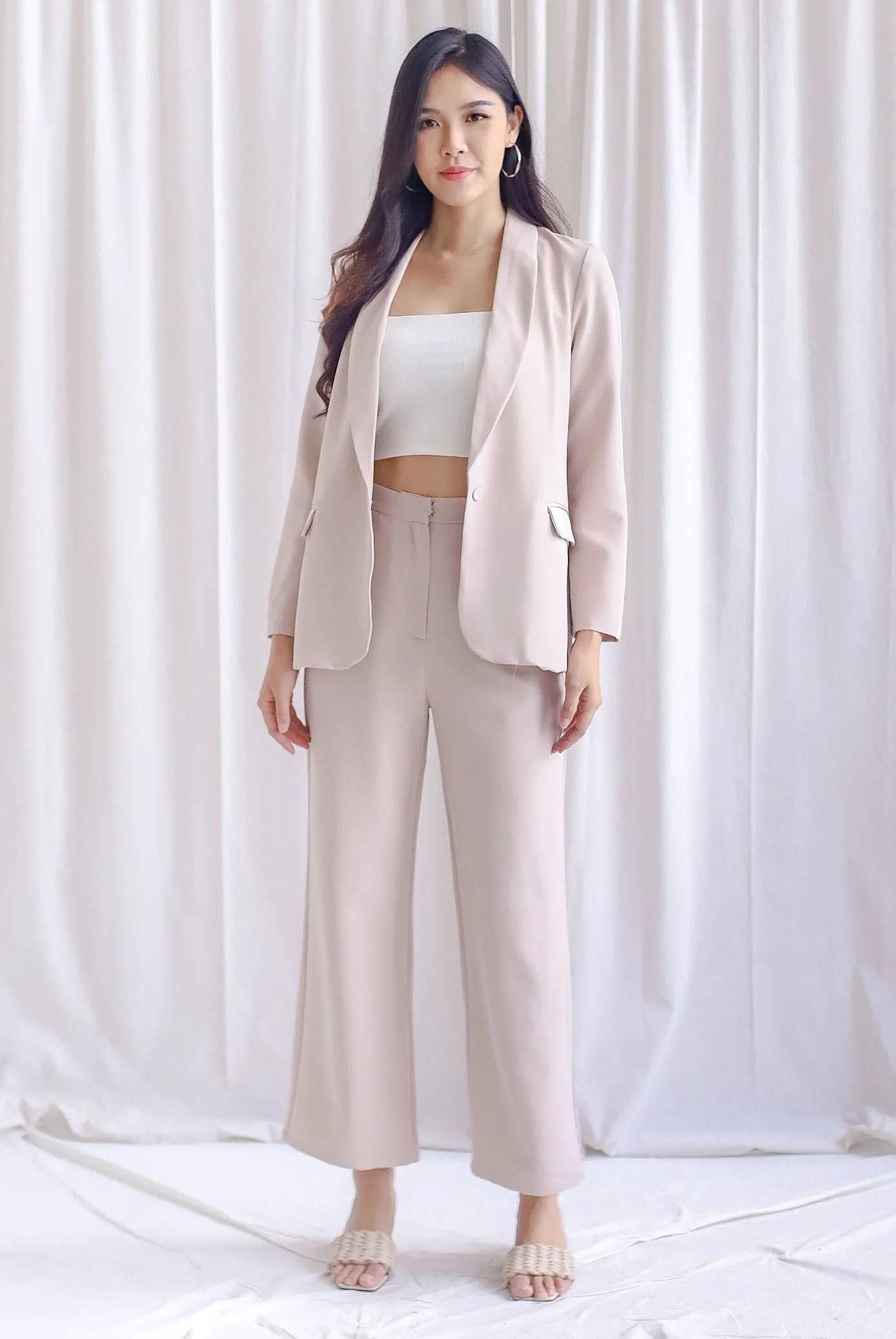 Richard Lapel Blazer In Ecru