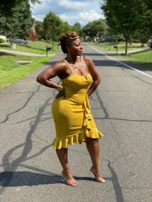 Ruffled Down Dress
