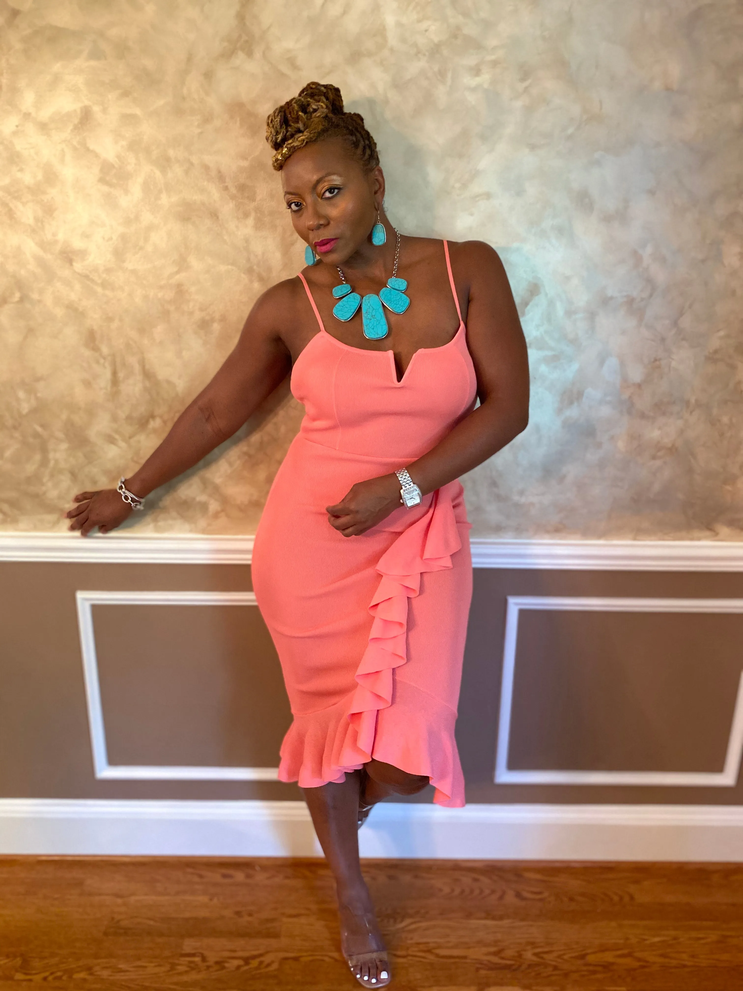 Ruffled Down Dress