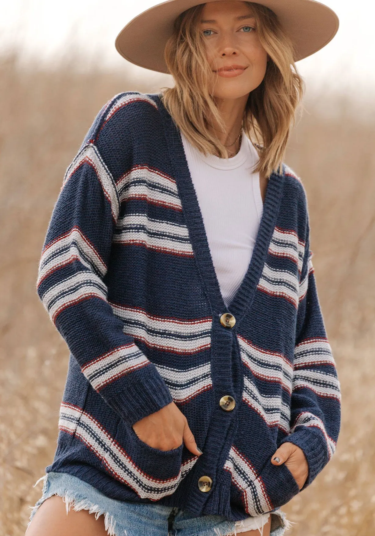 Sadie Striped Boyfriend Cardigan