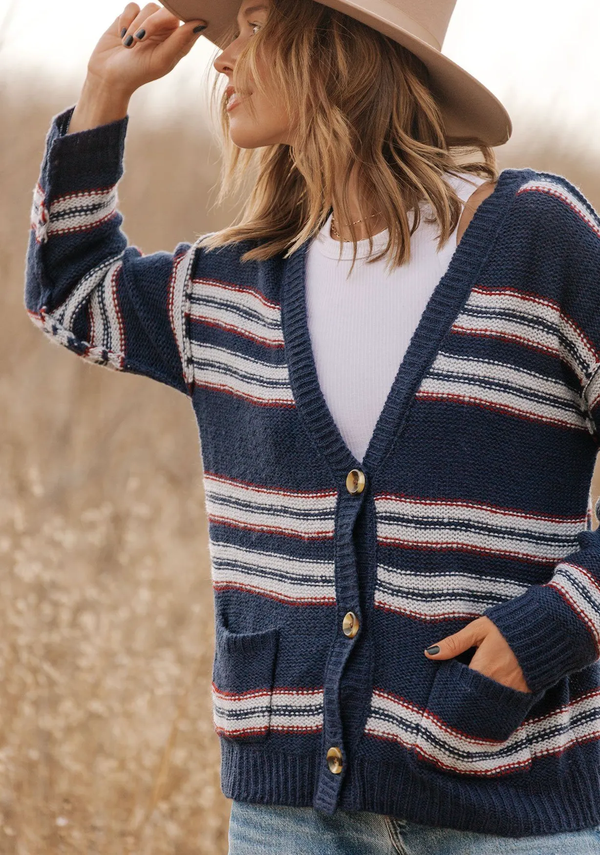 Sadie Striped Boyfriend Cardigan