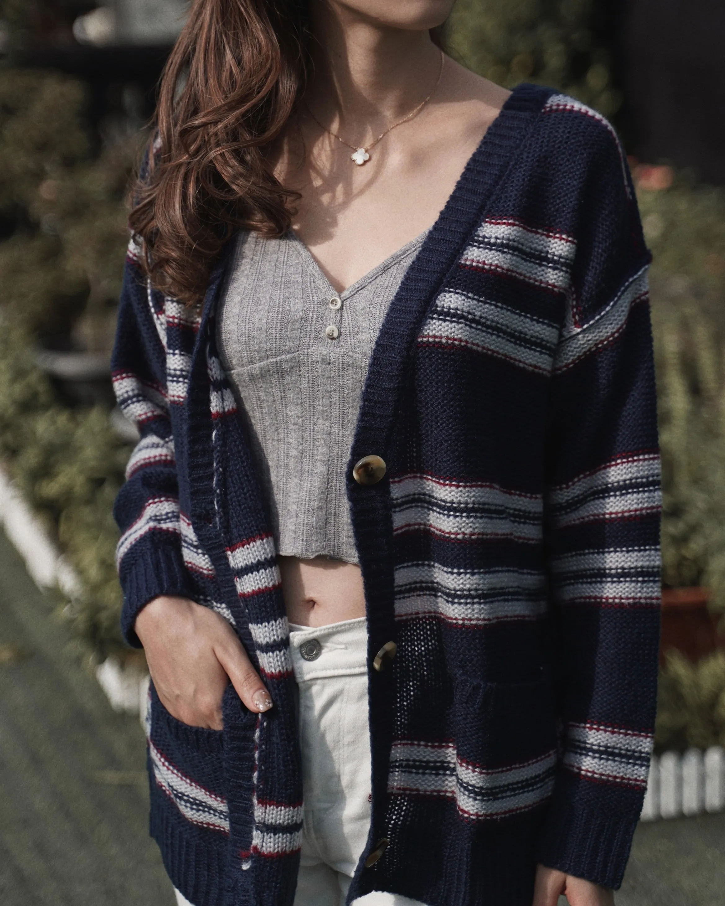 Sadie Striped Boyfriend Cardigan