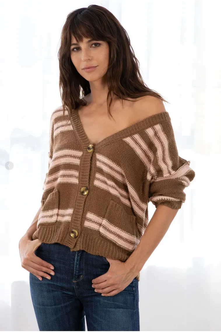 Sadie Striped Boyfriend Cardigan