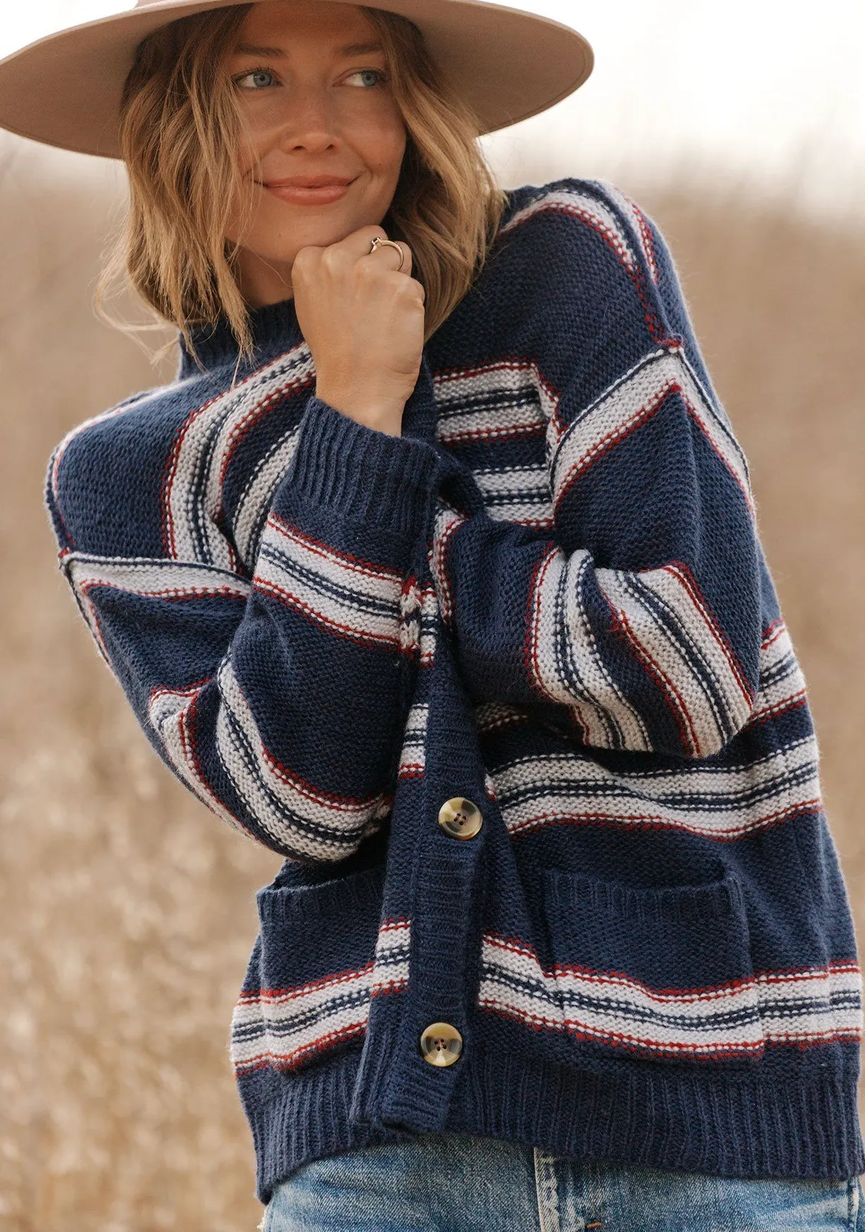 Sadie Striped Boyfriend Cardigan