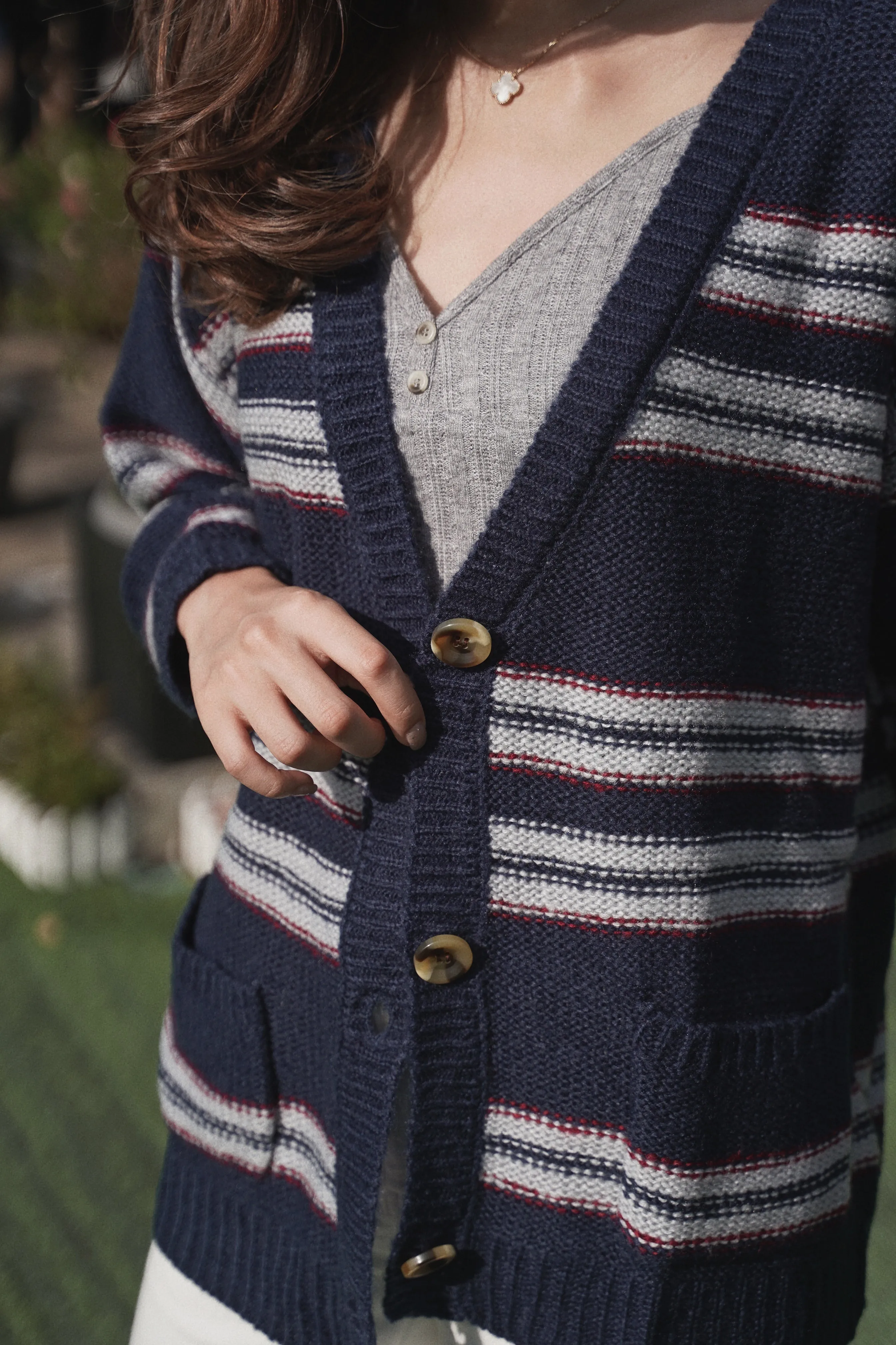 Sadie Striped Boyfriend Cardigan