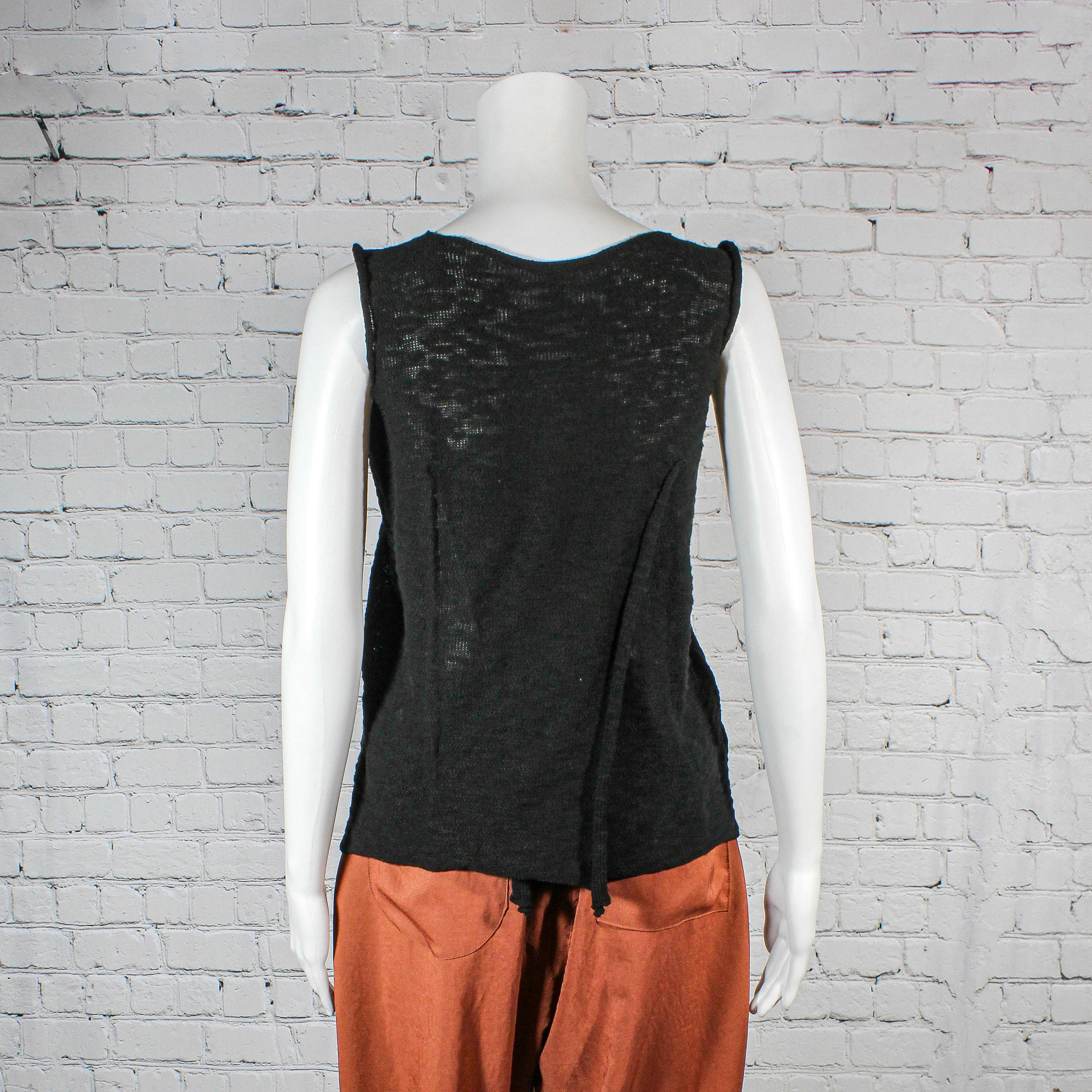 SALE! Open Back Tank in Black with Bear by Paper Temples