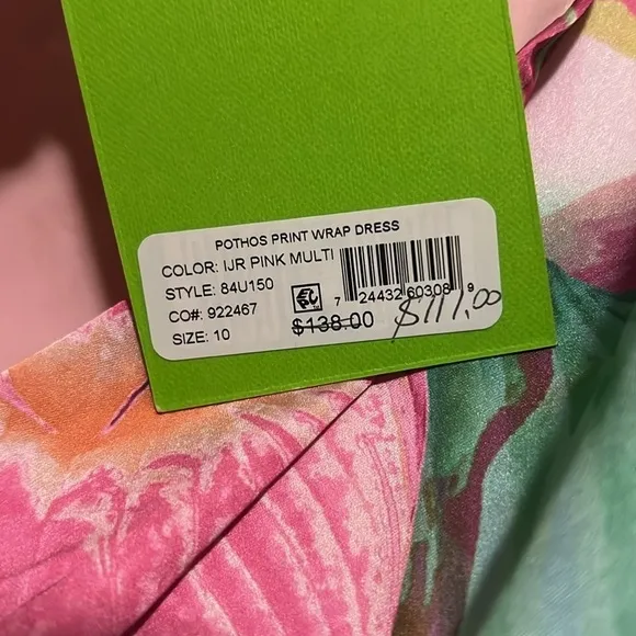 Sam Edelman Colorburst Leaf Print Faux Wrap Dress - Size 10