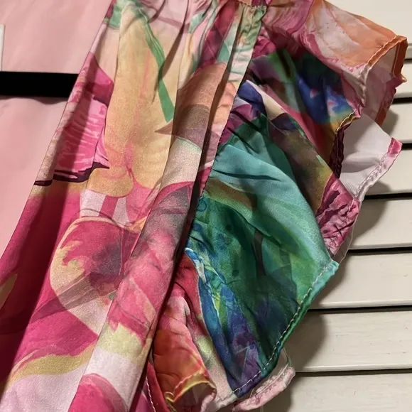 Sam Edelman Colorburst Leaf Print Faux Wrap Dress - Size 10