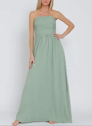 Sandy Shores Strapless Bow Tie Back Midi Dress (Assorted)
