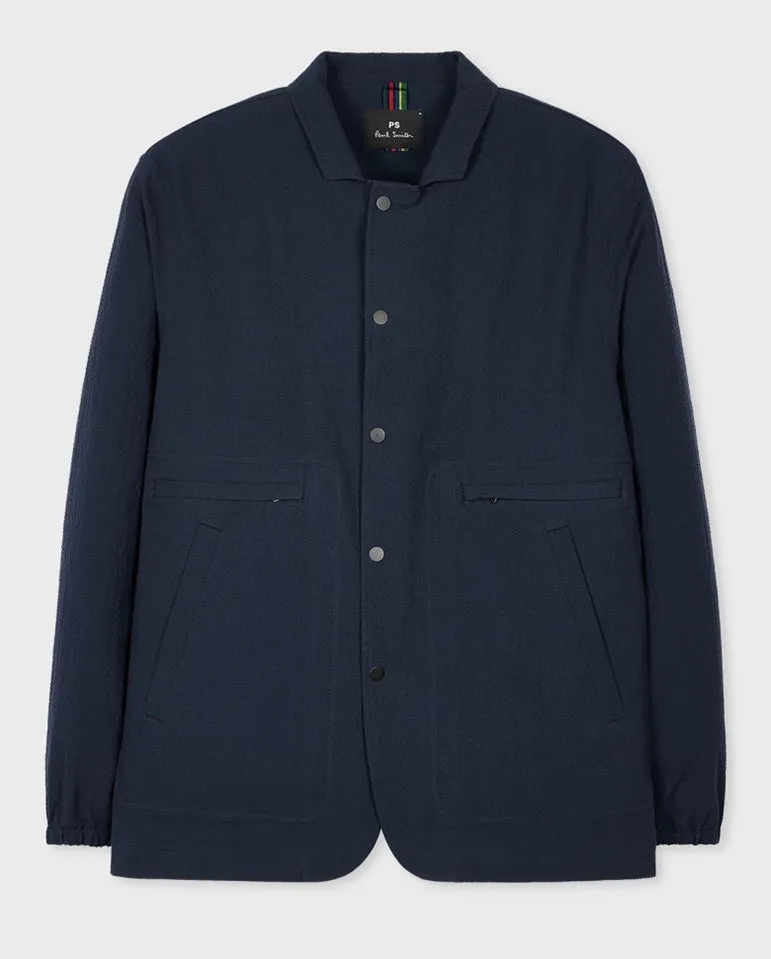 Seersucker Blazer Very Dark Navy