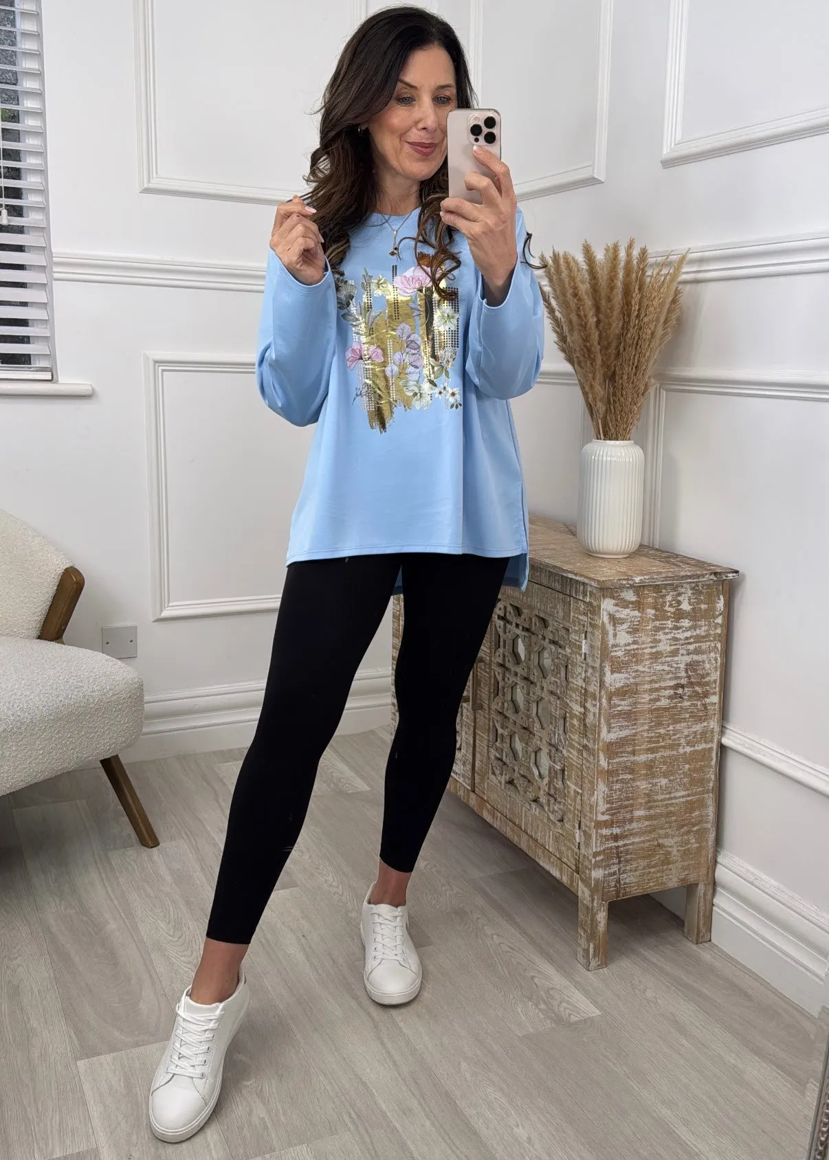 Shauna Blue Floral Top