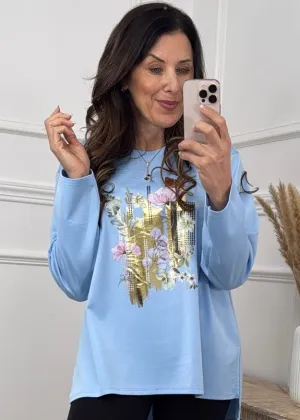 Shauna Blue Floral Top