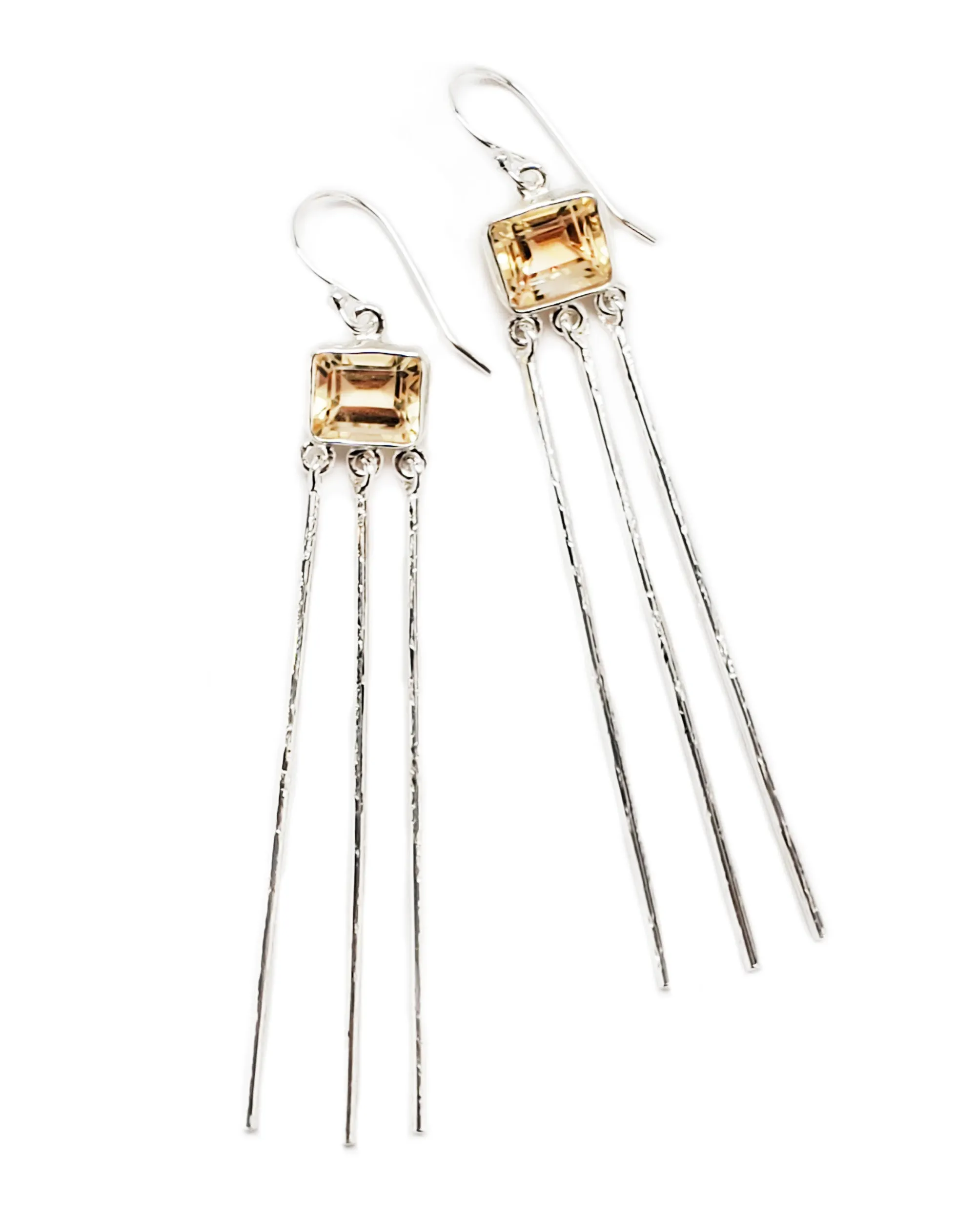 Shimmer Drop Earrings in Citrine