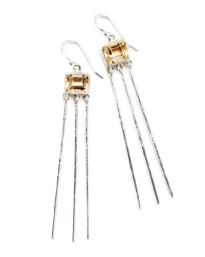 Shimmer Drop Earrings in Citrine