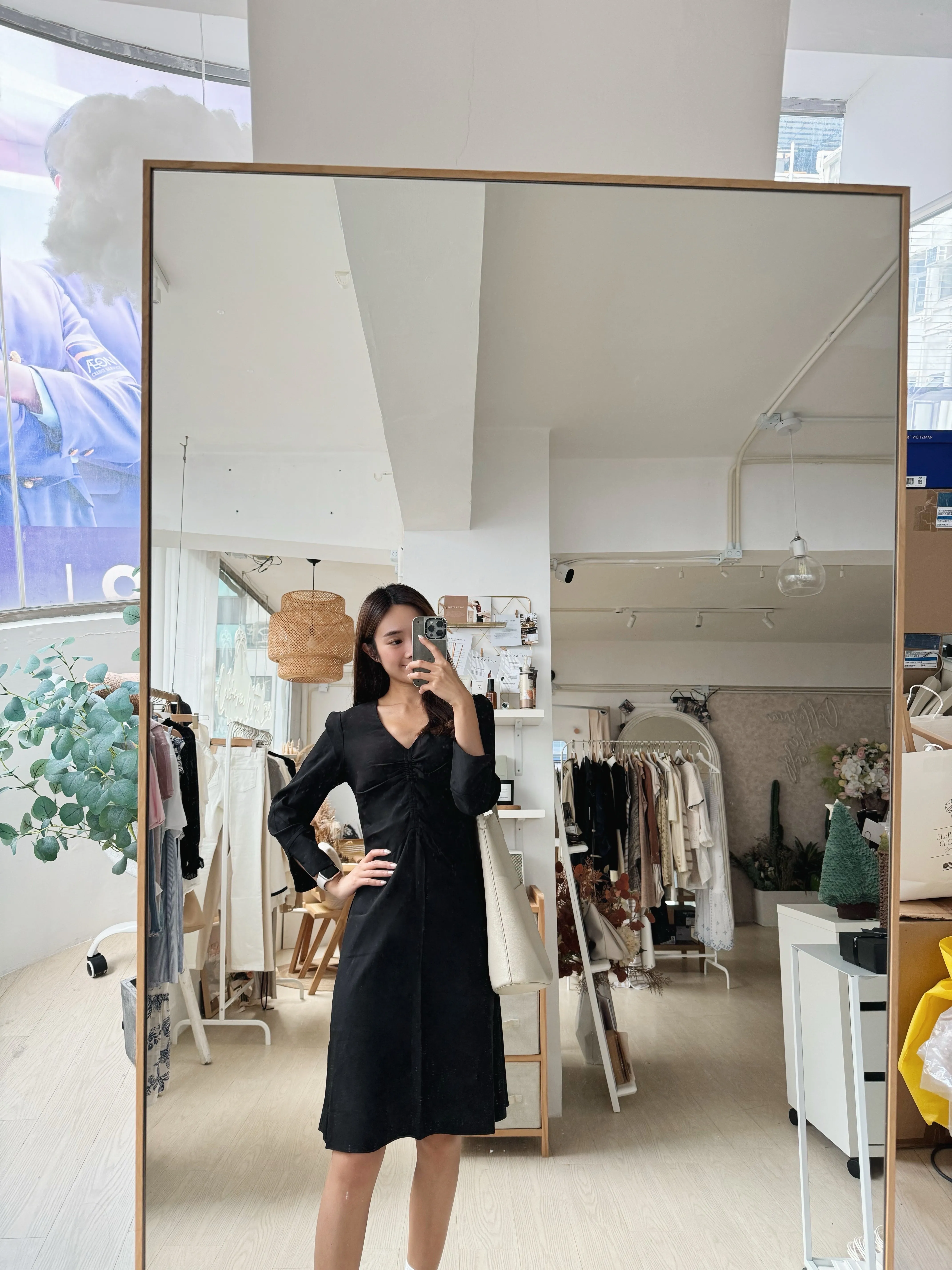 Shirred Midi Dress