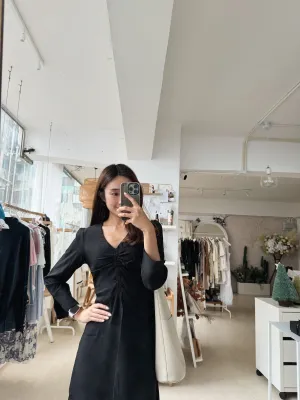 Shirred Midi Dress